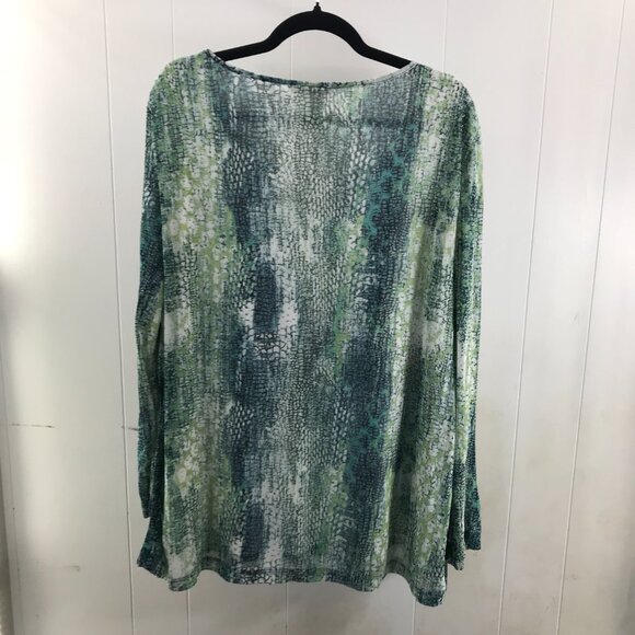 Emaline green mesh long sleeve blouse size 2X - Picture 4 of 4